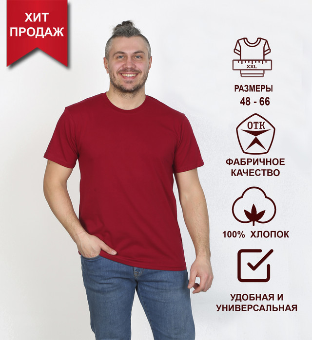 

Футболка мужская Soft home 67245 бордовая 54 RU, Бордовый, 67245