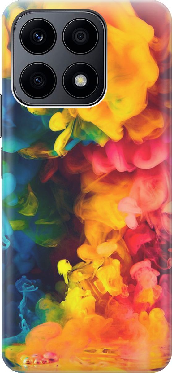 

Силиконовый чехол на Honor X8a с принтом "Красочное буйство", Желтый;розовый, 158874