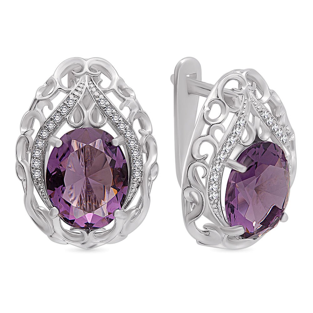 

Серьги из серебра с ювелирным кристаллом 585Gold 702005479, 702005479