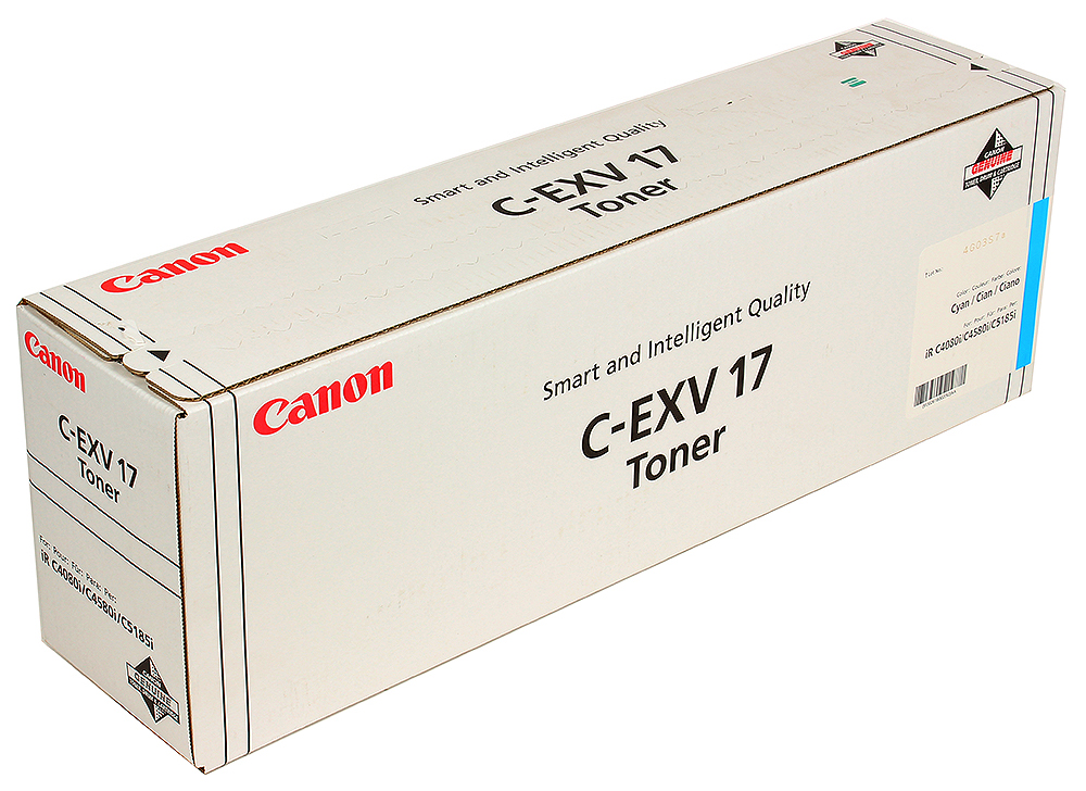 Картридж для лазерного принтера Canon C-EXV17C (0261B002) голубой, оригинал