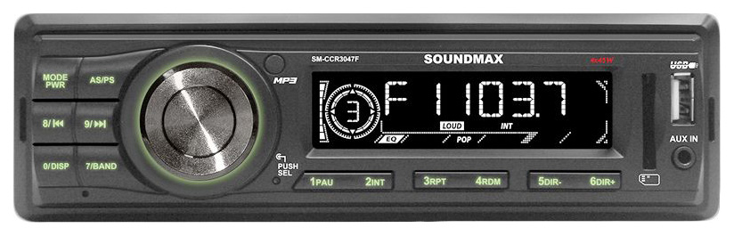 Автомобильная магнитола Soundmax SM-CCR3047F 4x25Вт