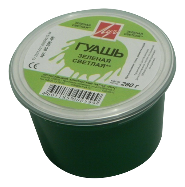 

Гуашь Луч Гуашь зеленый светлый 225 мл, гуашь зеленая светлая 225 мл