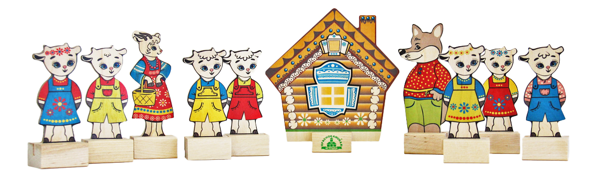фото Игровой набор краснокамская игрушка персонажи сказки волк и семеро козлят н-12