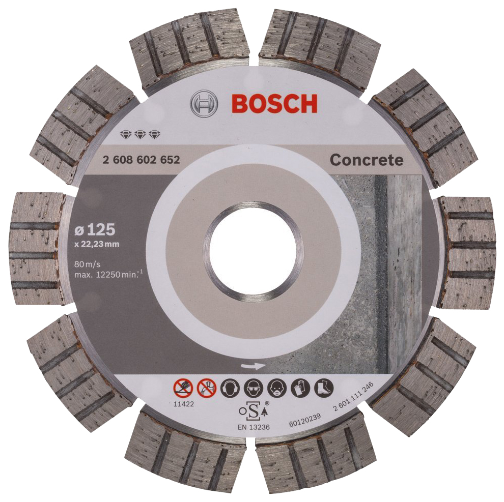 Диск отрезной алмазный Bosch Bf Concrete125-22,23 2608602652 диск отрезной алмазный bosch stf concrete 350 25 4 2608603806