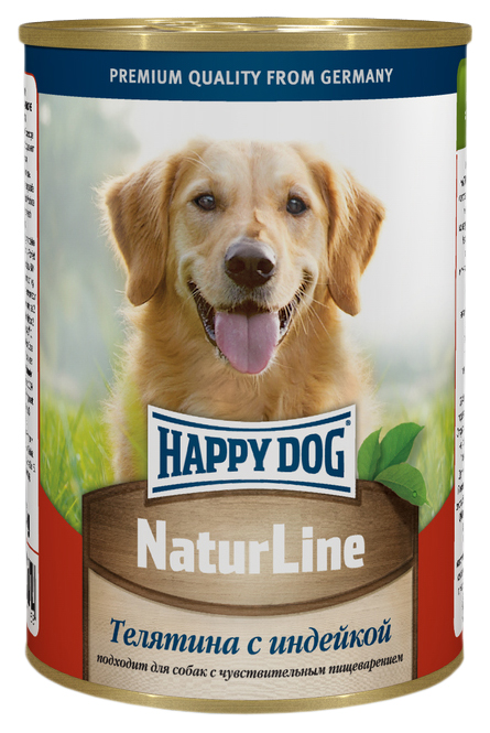 фото Консервы для собак happy dog naturline, телятина, индейка, 400г