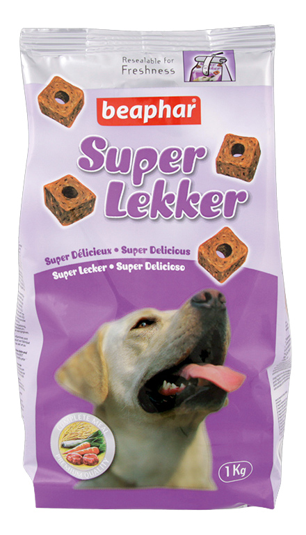 фото Лакомство для собак beaphar super lekker, кусочки, говядина, 1000г