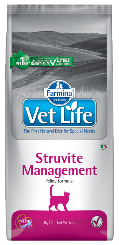 фото Сухой корм для кошек farmina vet life management struvite, от струвитов, курица, 0,4кг