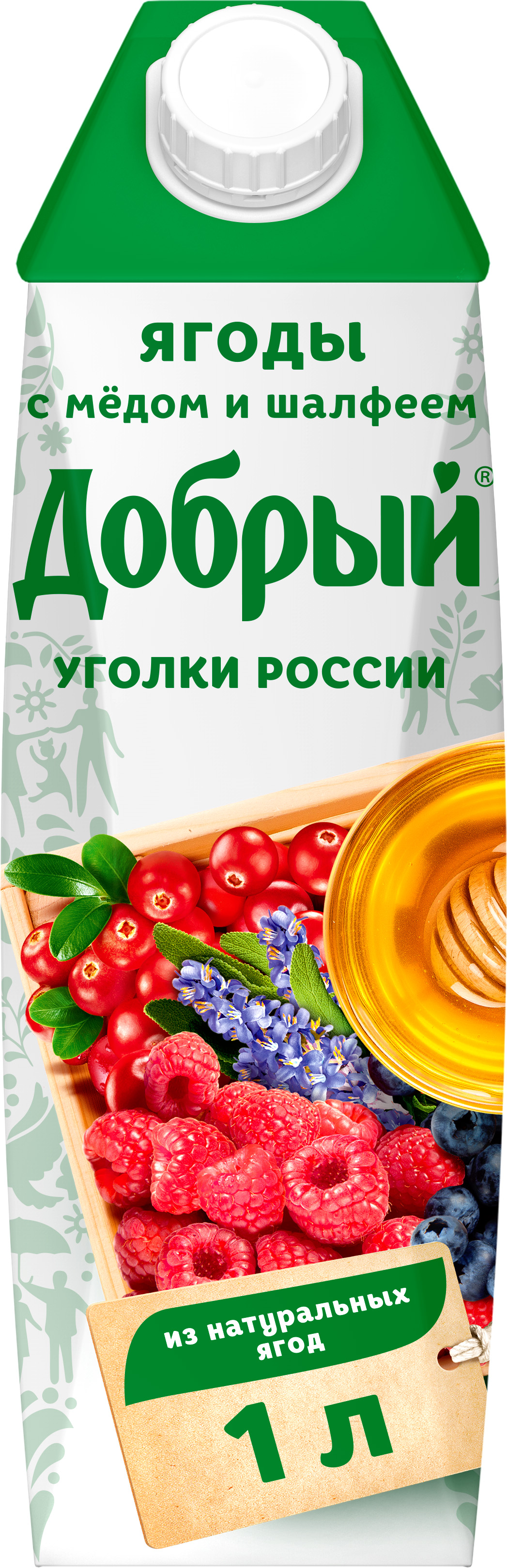 

Напиток сокосодержащий мультиягодный Добрый ягоды с медом и шалфеем 1 л