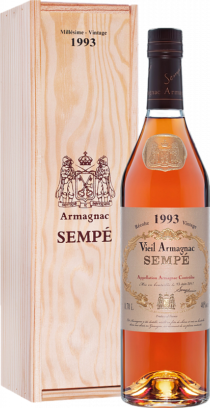 

Арманьяк Sempe Vieil, Armagnac AOC , 40 %, 700 мл, 1993г, gift box