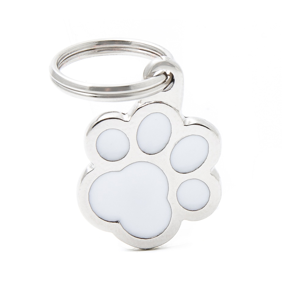 

Адресник для кошек и собак My Family Colors Лапка, средний, цвет: белый, MF41WHITE