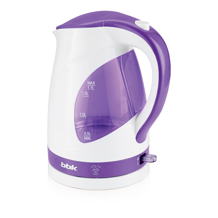 Чайник электрический BBK EK1700P 1.7 л белый, фиолетовый фен vail vl 6308 2200 вт белый фиолетовый