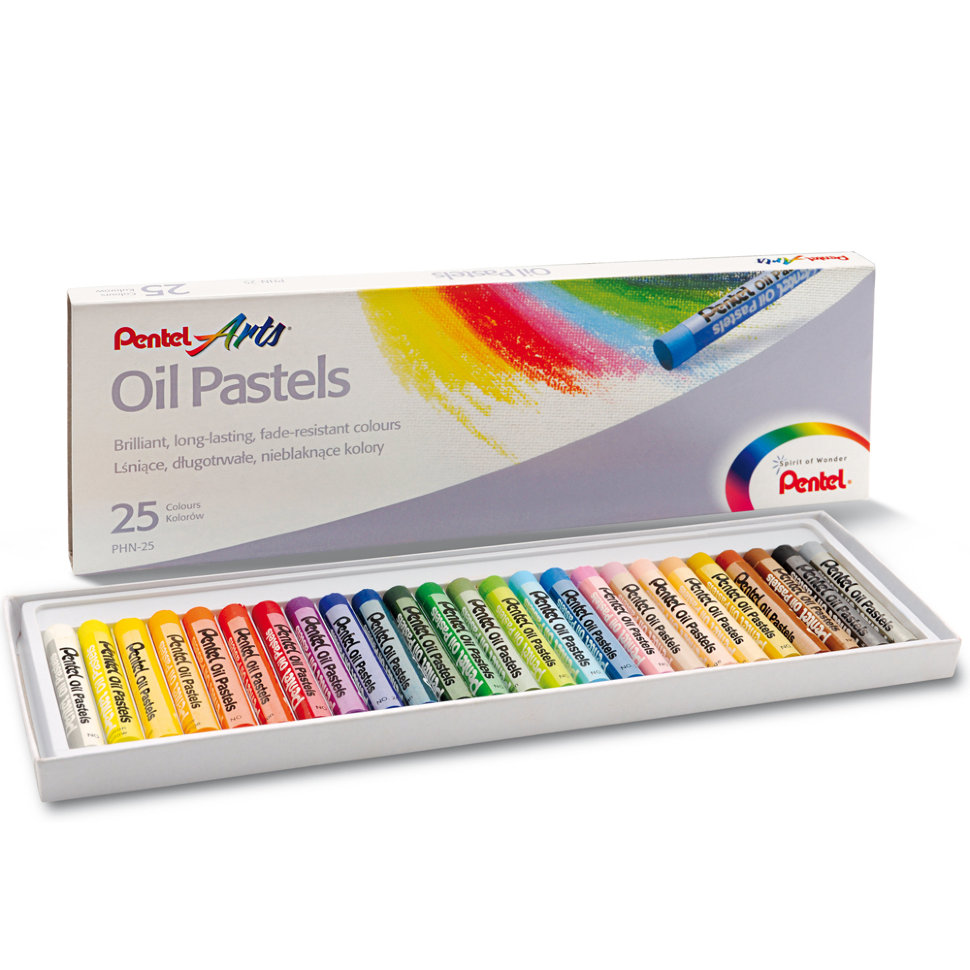 фото Пастель масляная художественная pentel oil pastels 25 цветов круглое сечение