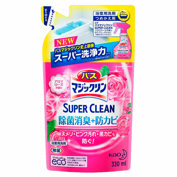 Пенящееся моющее средство КAO Magiclean Super Clean для ванной с ароматом  розы 330 мл