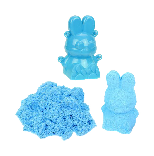 фото Кинетический песок 0,5 кг, цвет синий, 3d формочка color puppy