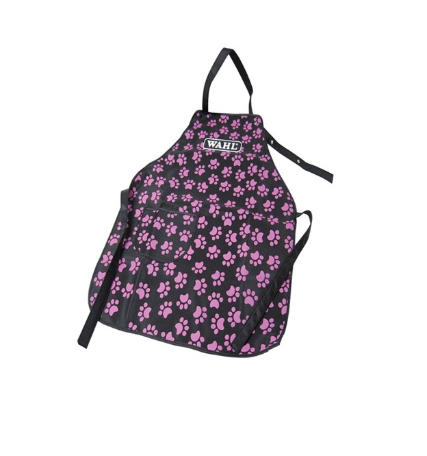 Фартук для грумера MOSER Wahl Logo Aprons pocket, черный с розовыми лапками