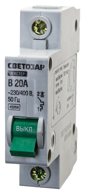 

Автоматический выключатель СВЕТОЗАР SV-49061-40-C 40 A 6 кА 230/400 В, СВЕТОЗАР-6