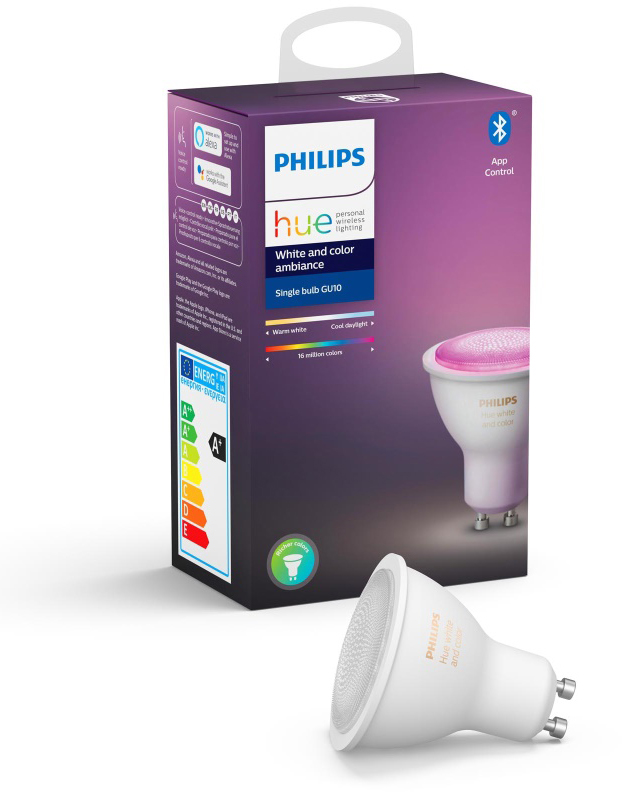 Умная светодиодная лампа Philips Hue White and Color Ambiance Bluetooth GU10