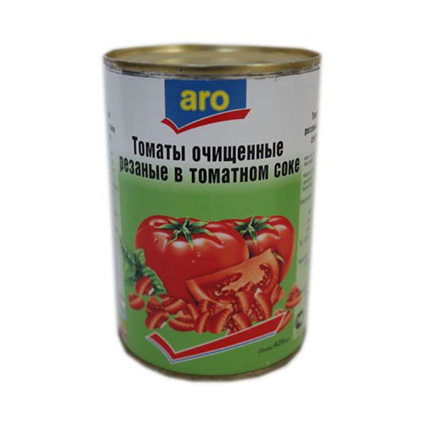 

Томаты Aro очищенные резаные в томатном соке 400 г