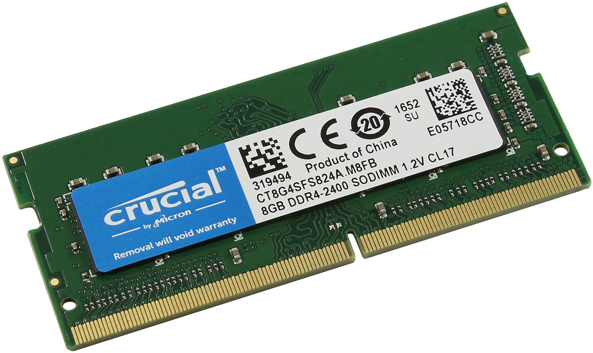 

Оперативная память Crucial 8Gb DDR4 2400MHz SO-DIMM (CT8G4SFS824A), CT8G4SFS824A