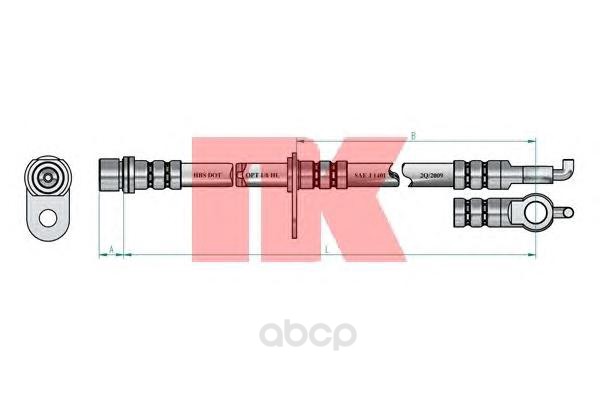 фото Шланг тормозной системы nk 8545164 задний правый