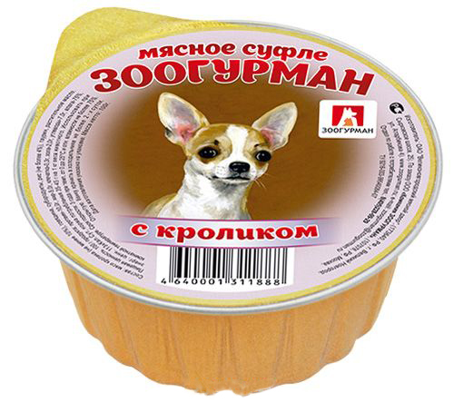 Консервы для собак ЗООГУРМАН Мясное суфле, кролик, 100г