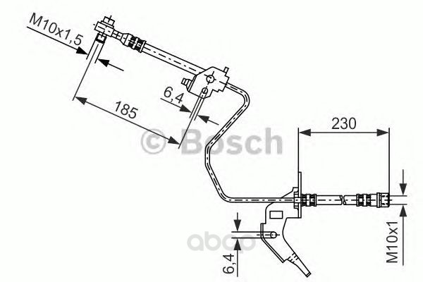фото Шланг тормозной системы bosch 1987476200 задний