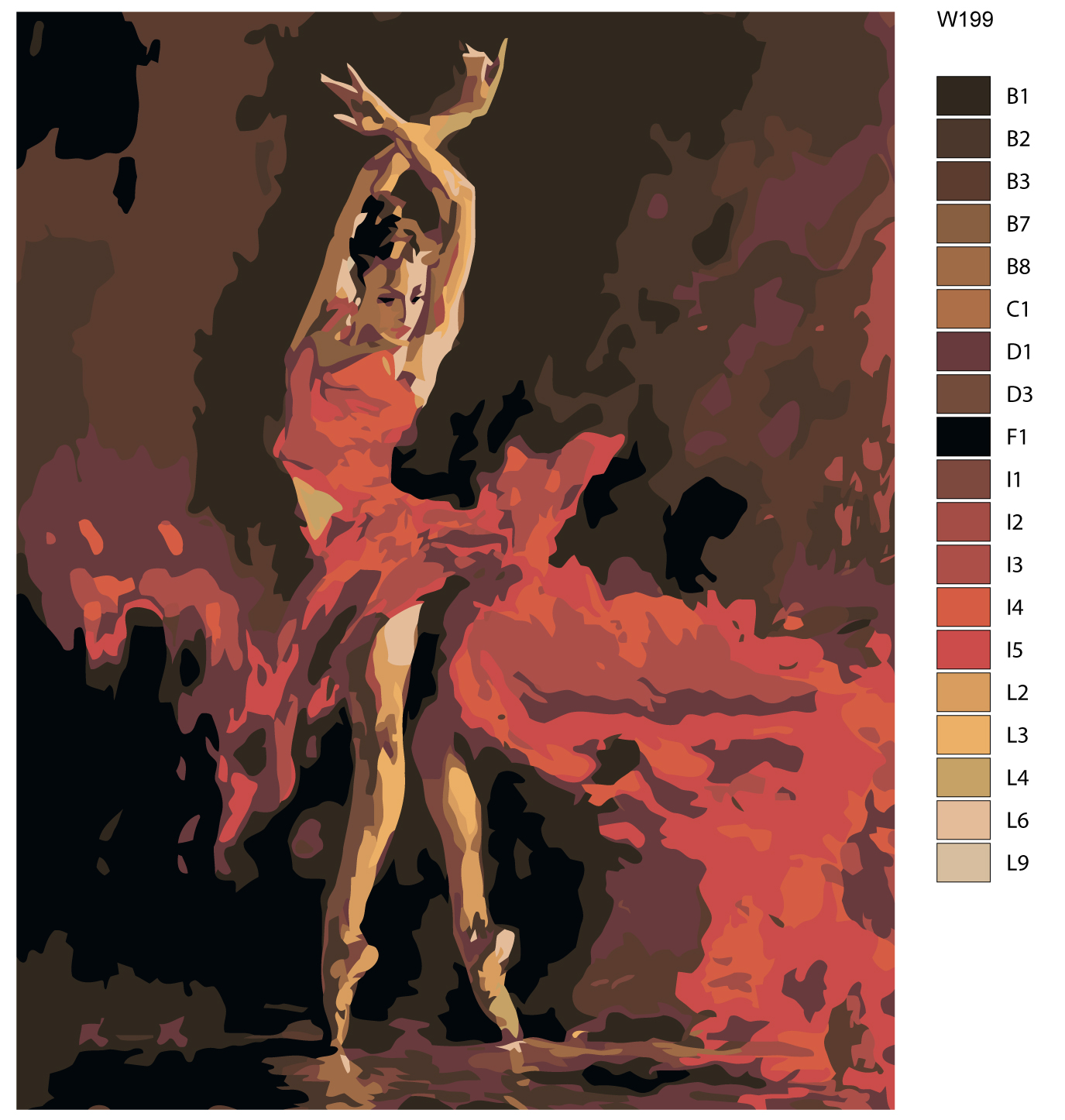 

Картина по номерам, 40 x 50, W199, W199