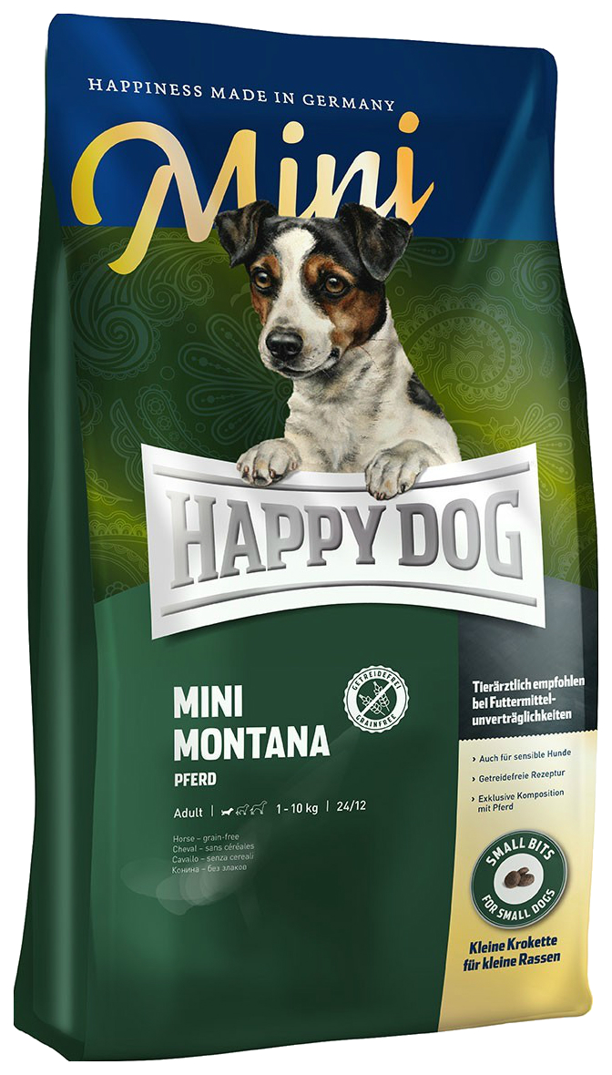 фото Сухой корм для собак happy dog supreme mini montana, для мелких пород, конина, 4кг