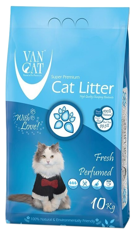 фото Комкующийся наполнитель для кошек van cat бентонитовый, весенняя свежесть, 10 кг, 12 л