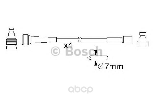 Провод высоковольтный комплект BOSCH 0986357210