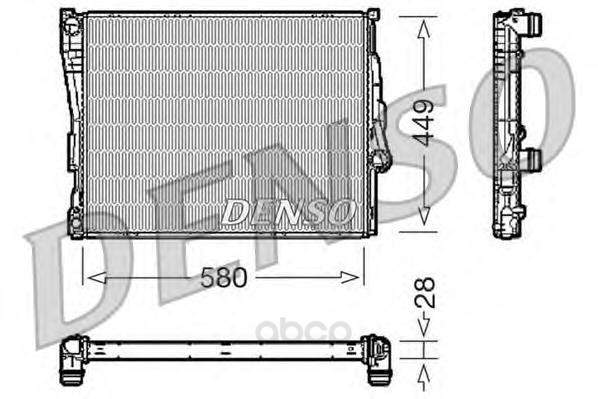 Радиатор системы охлаждения bmw e46 2.0/2.5/2.8/3.0 98-05 Denso DRM05069