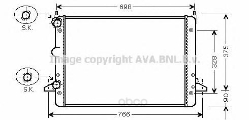 

Радиатор охлаждения двигателя Ava FDA2396