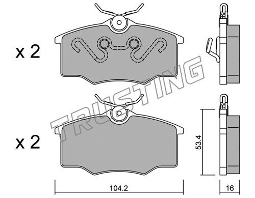 фото Комплект тормозных дисковых колодок trusting 553.0