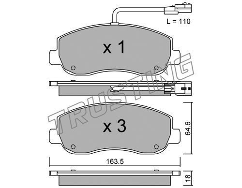 

Тормозные колодки TRUSTING дисковые 9150