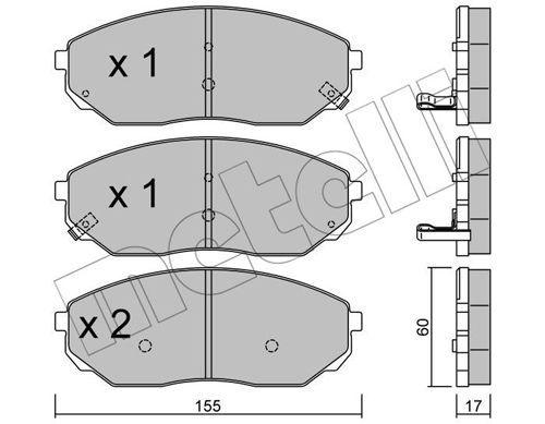 

Тормозные колодки METELLI дисковые 2205150