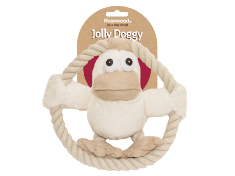 фото Мягкая игрушка для собак rosewood jolly doggy natural уточка, 35 см