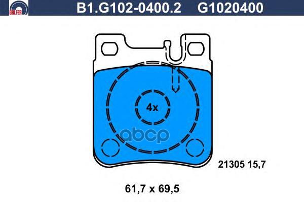 

Комплект тормозных колодок GALFER B1G10204002