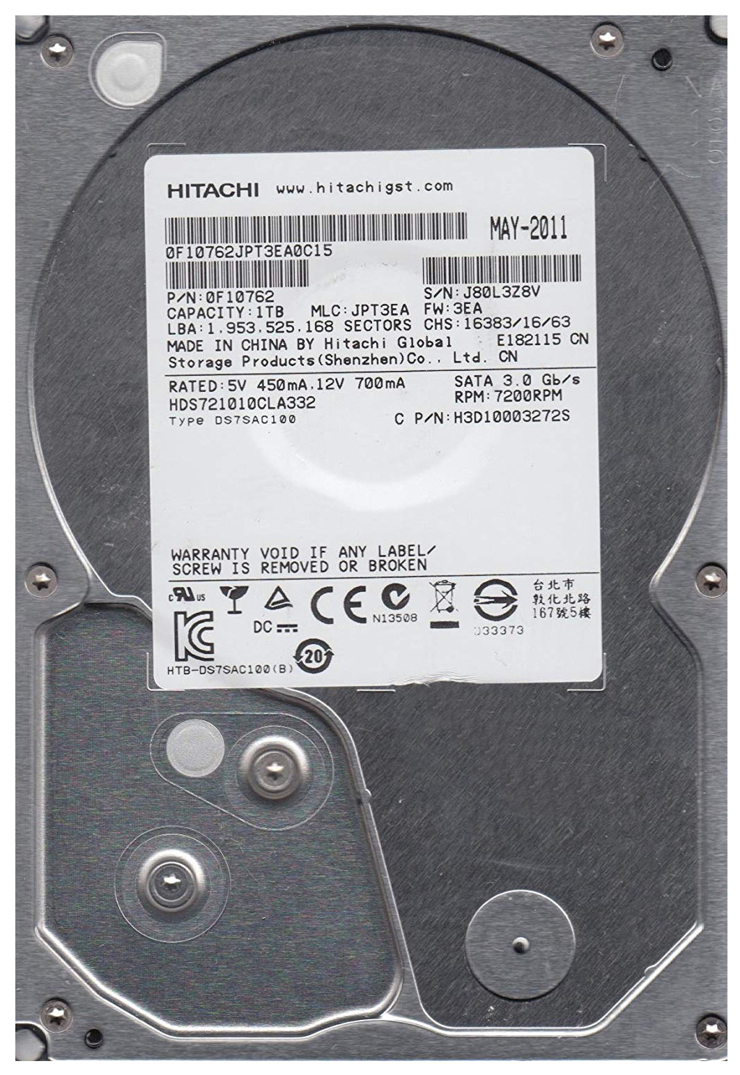 

Жесткий диск HGST Deskstar 7K1000 1ТБ (HDS721010CLA332), Deskstar 7K1000