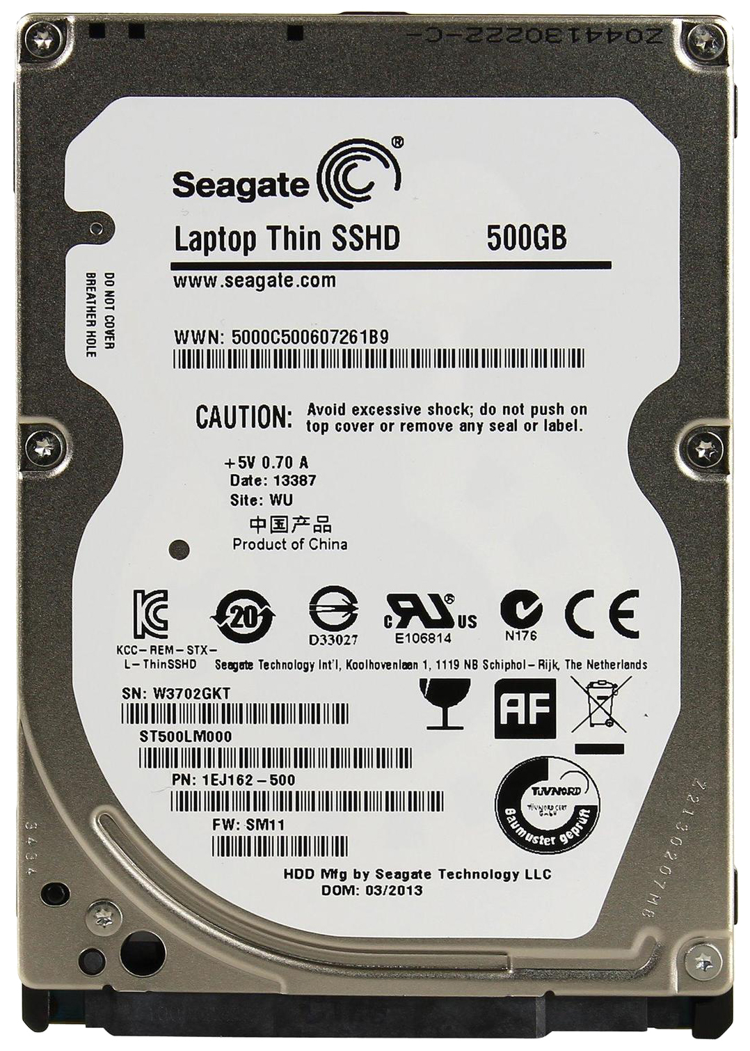 фото Гибридный жесткий диск seagate momentus thin 500гб (st500lm000)