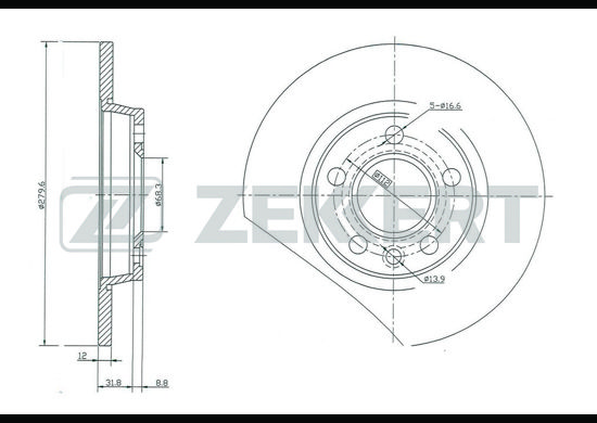 

Тормозной диск ZEKKERT BS-5094