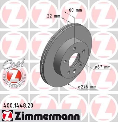 

Тормозной диск ZIMMERMANN 400.1448.20