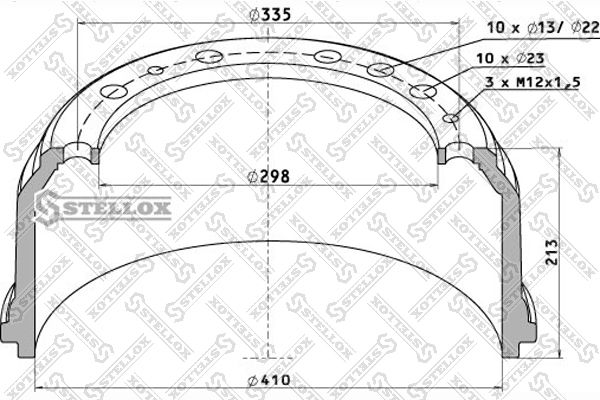 

Тормозной барабан STELLOX 85-00013-SX