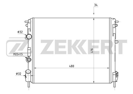 

Радиатор охлаждения двигателя ZEKKERT MK-1042