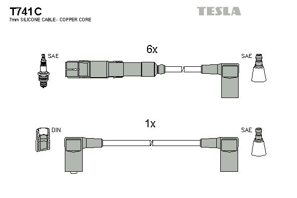 фото Комплект проводов зажигания tesla t741c