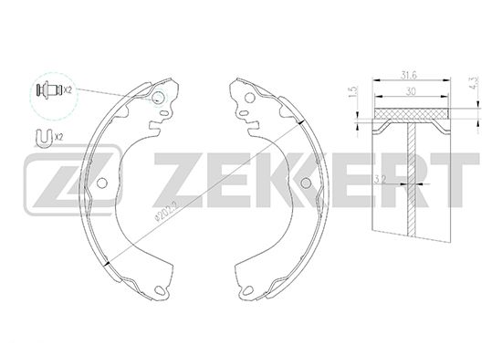 

Комплект тормозных колодок ZEKKERT BK-4144