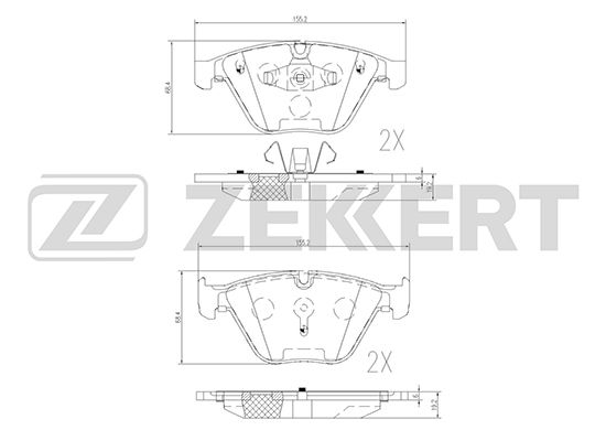 фото Комплект тормозных колодок, дисковый тормоз zekkert bs-2141