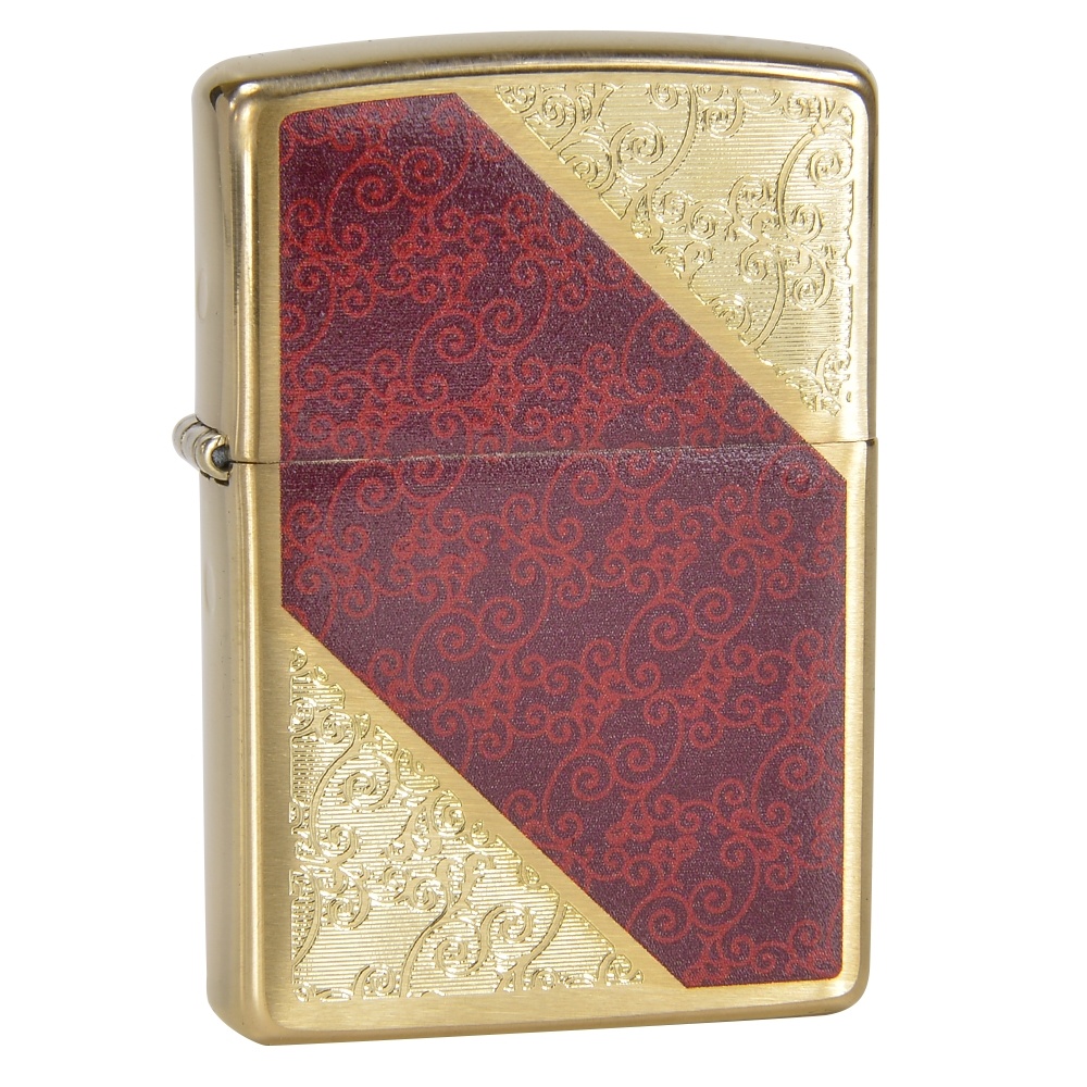

Бензиновая зажигалка Zippo Luxury 3 Brushed Brass, Золотистый;красный, Luxury 3