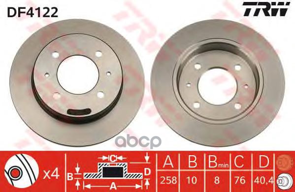 фото Тормозной диск trw/lucas df4122