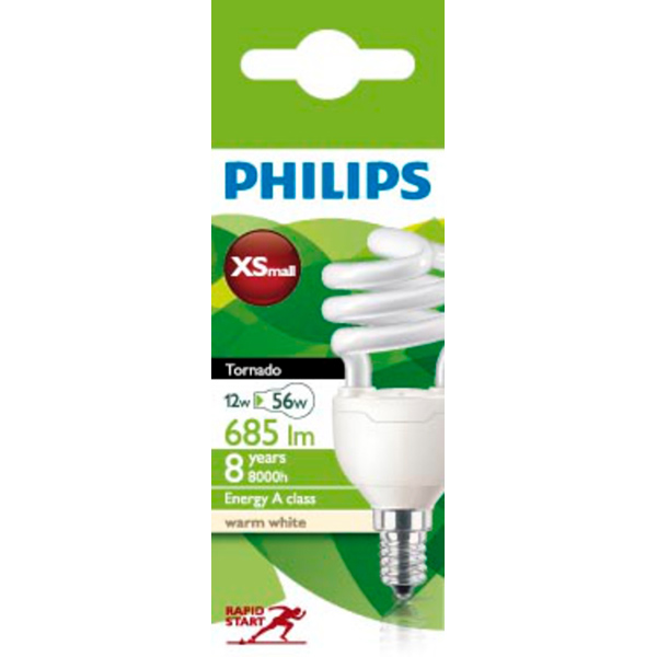 

Лампа Philips Tornado T2 12W WW E14, Tornado T2 12W WW E14