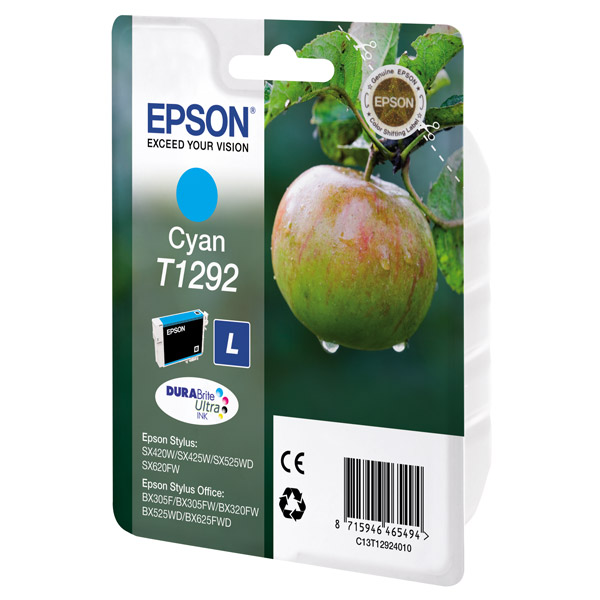 Картридж для струйного принтера Epson T1292 (C13T12924010), голубой, оригинал